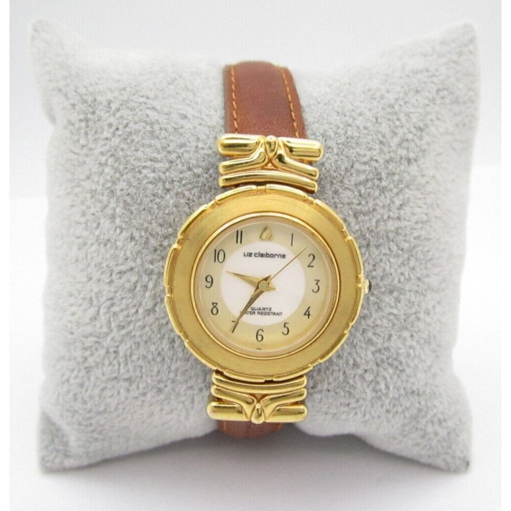 Women Liz‎ Claiborne Quartz WR Analog 27mm Dial Causal Round Watch (G661)
